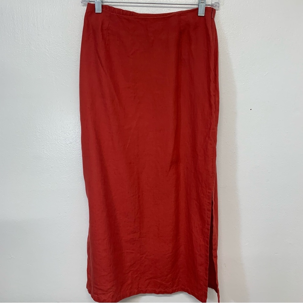 Talbots Irish Linen Skirt Set Midi Button Up Top … - image 8